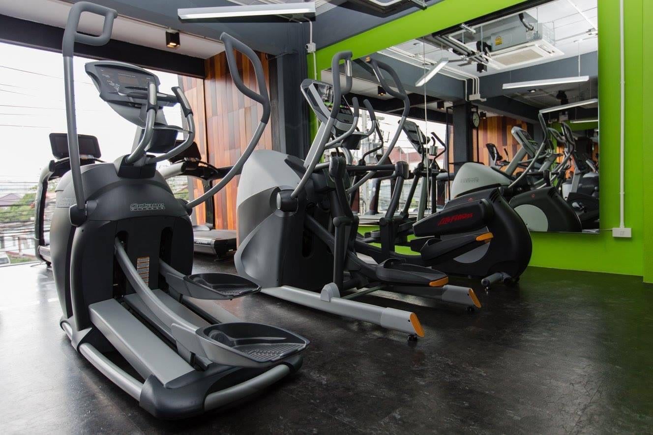 Fitness equipment inside the Just Fit Gym, Phuket