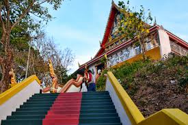 The 100 stairs leading to the Wat Koh Sirey