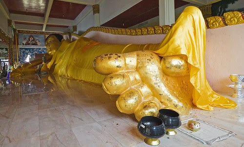 The Giant Golden Reclining Buddha at Wat Koh Sirey, Phuket