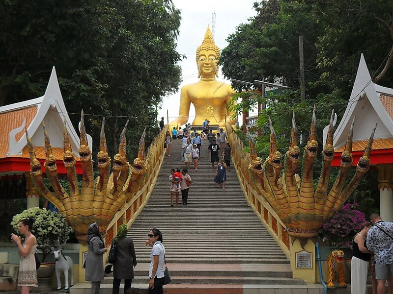 The Wat Khao Phra Bat temple in Krabi