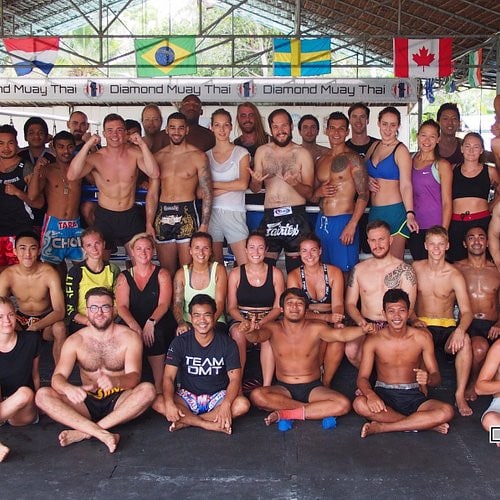 A Group of Trainers at the Diamond Muay Thai Gym, Surat Thani