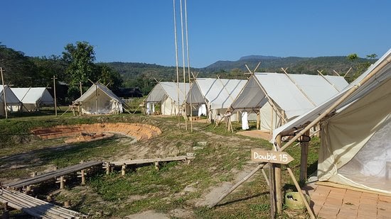 Chic white tents at Camp Chiang Mai