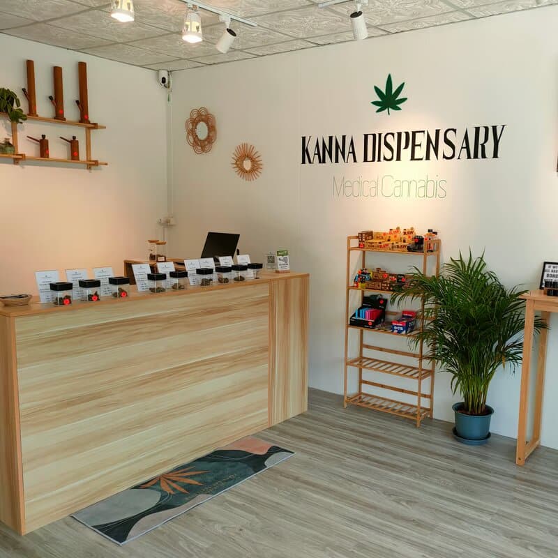 Cannabis Dispensaries in Koh Phangan – Kanna Cannabis Dispensary Weed shelf at Kanna Cannabis Dispensary Koh Phangan
