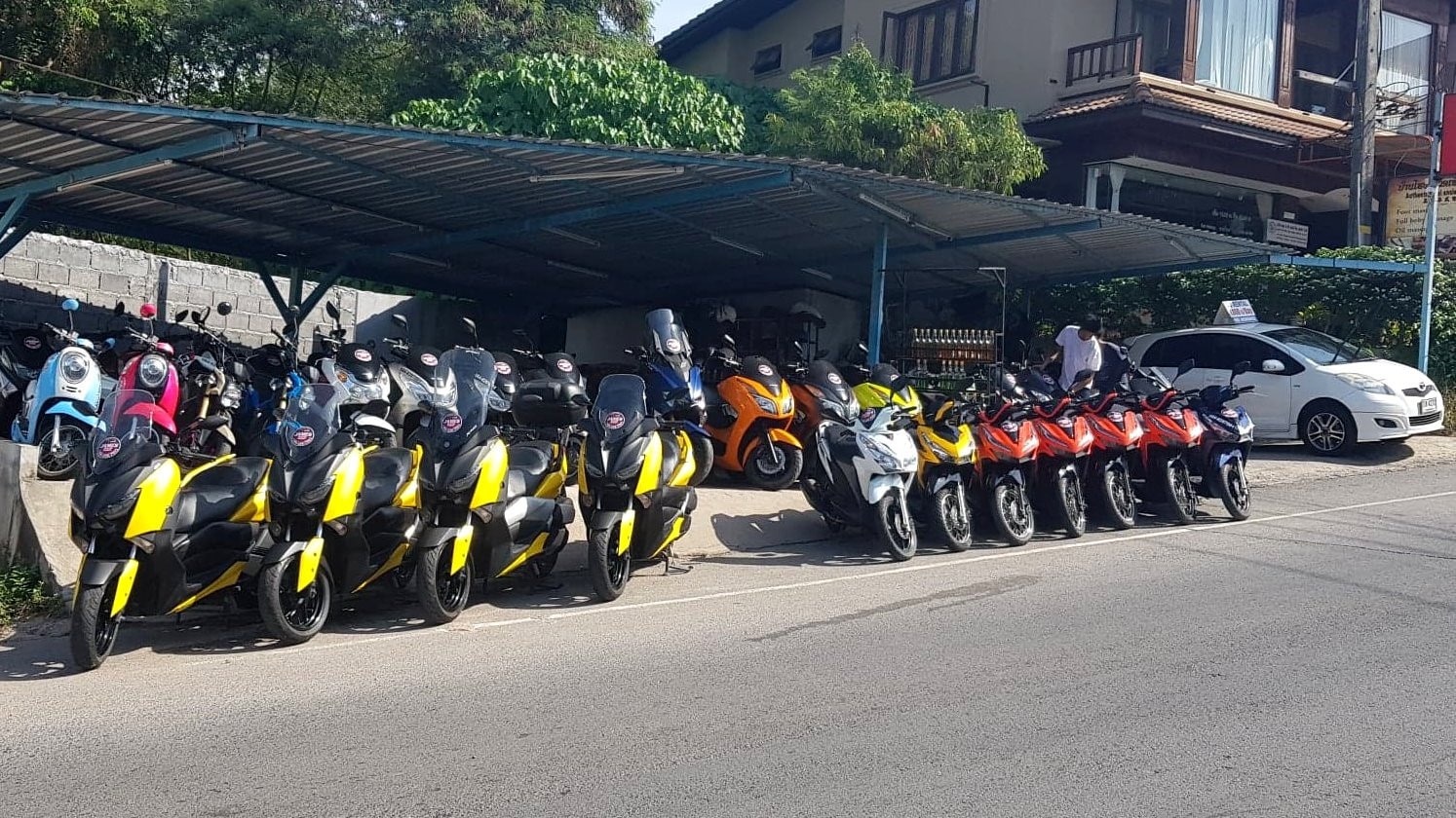 A variety of rental bikes at James Rental, Koh Samui