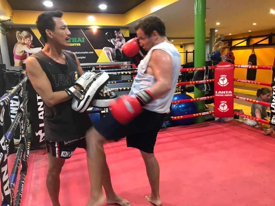 Training at the Lanta Muay Thai Complex