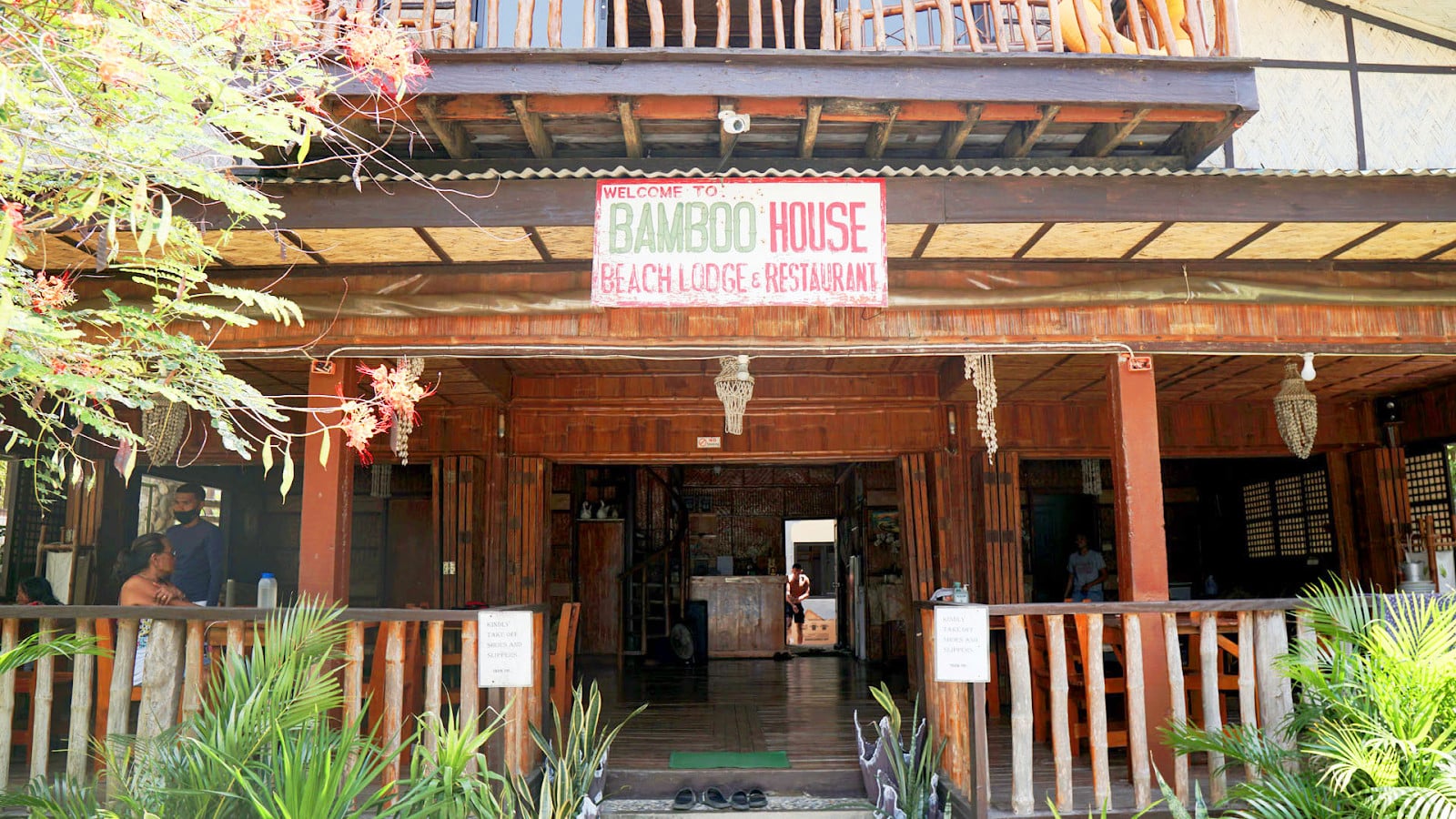 Entrance of the Bamboo Beach House Restaurant