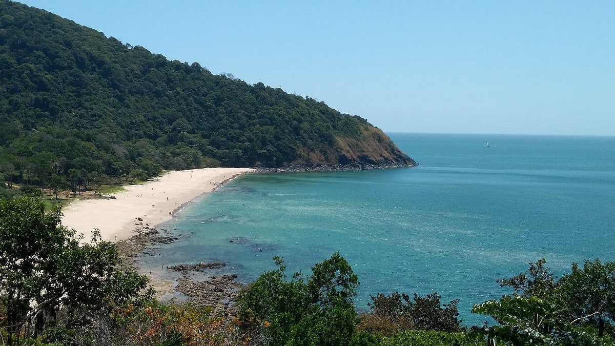 A panoramic view of the Bamboo Beach