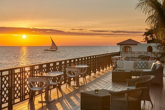 The sunset view from the Beach House Restaurant, Nui Beach