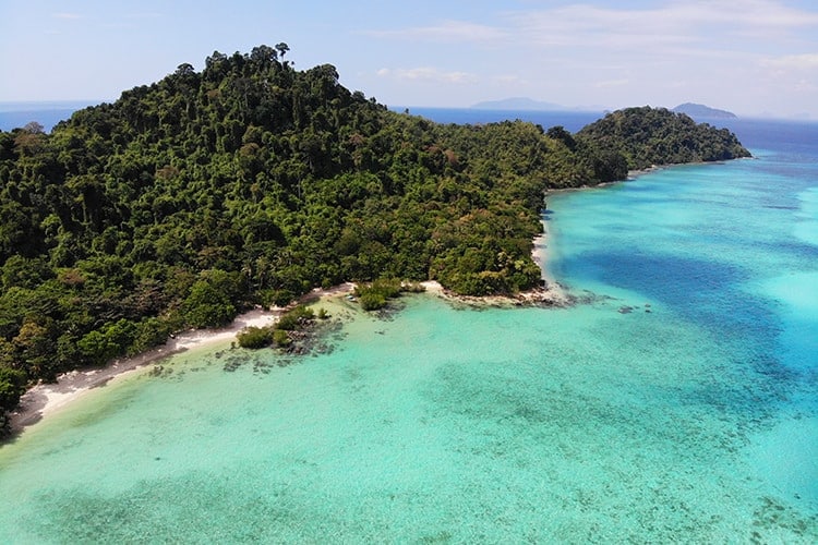 Aerial view of the Koh Kradan Island