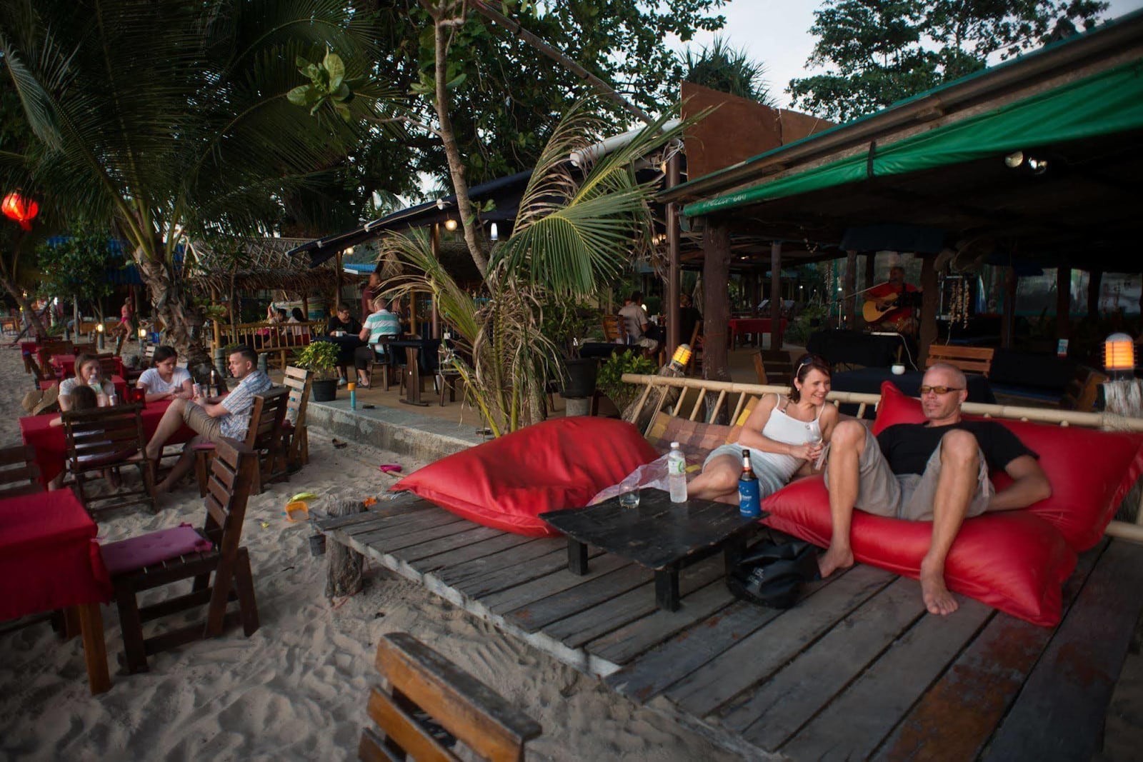 Visitors enjoying the Ocean Views Restaurant in Koh Lanta