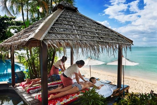 Visitors enjoying spa on Klong Nin Beach