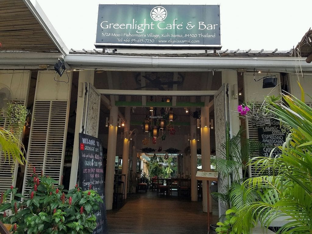 The entrance of Greenlight Cafes, Koh Samui