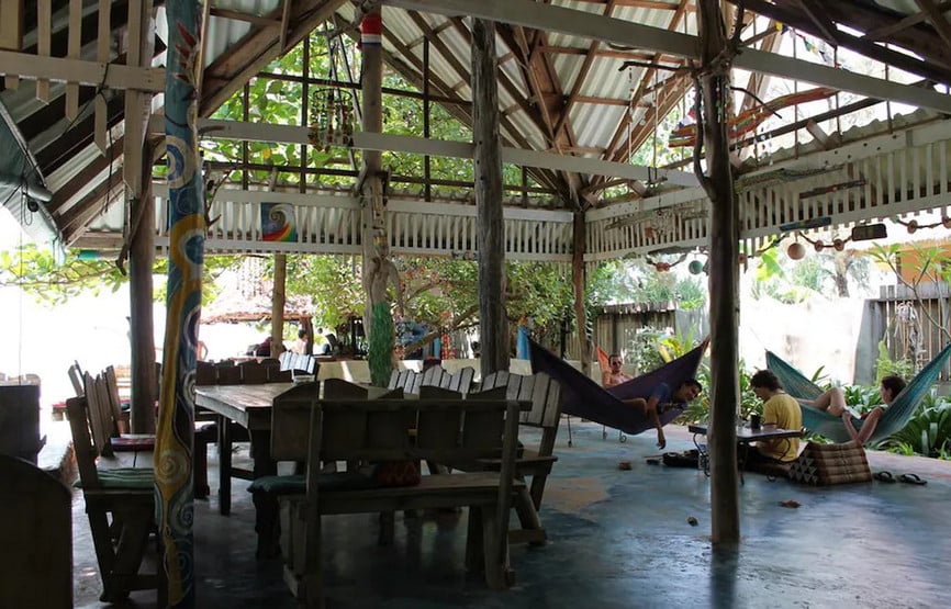 Visitors relaxing at The Sanctuary Yoga in Koha Lanta