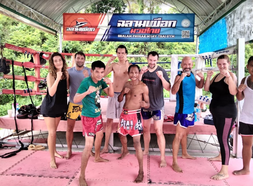 Excited Trainees at Sha Lam Phueak Muay Thai Gym