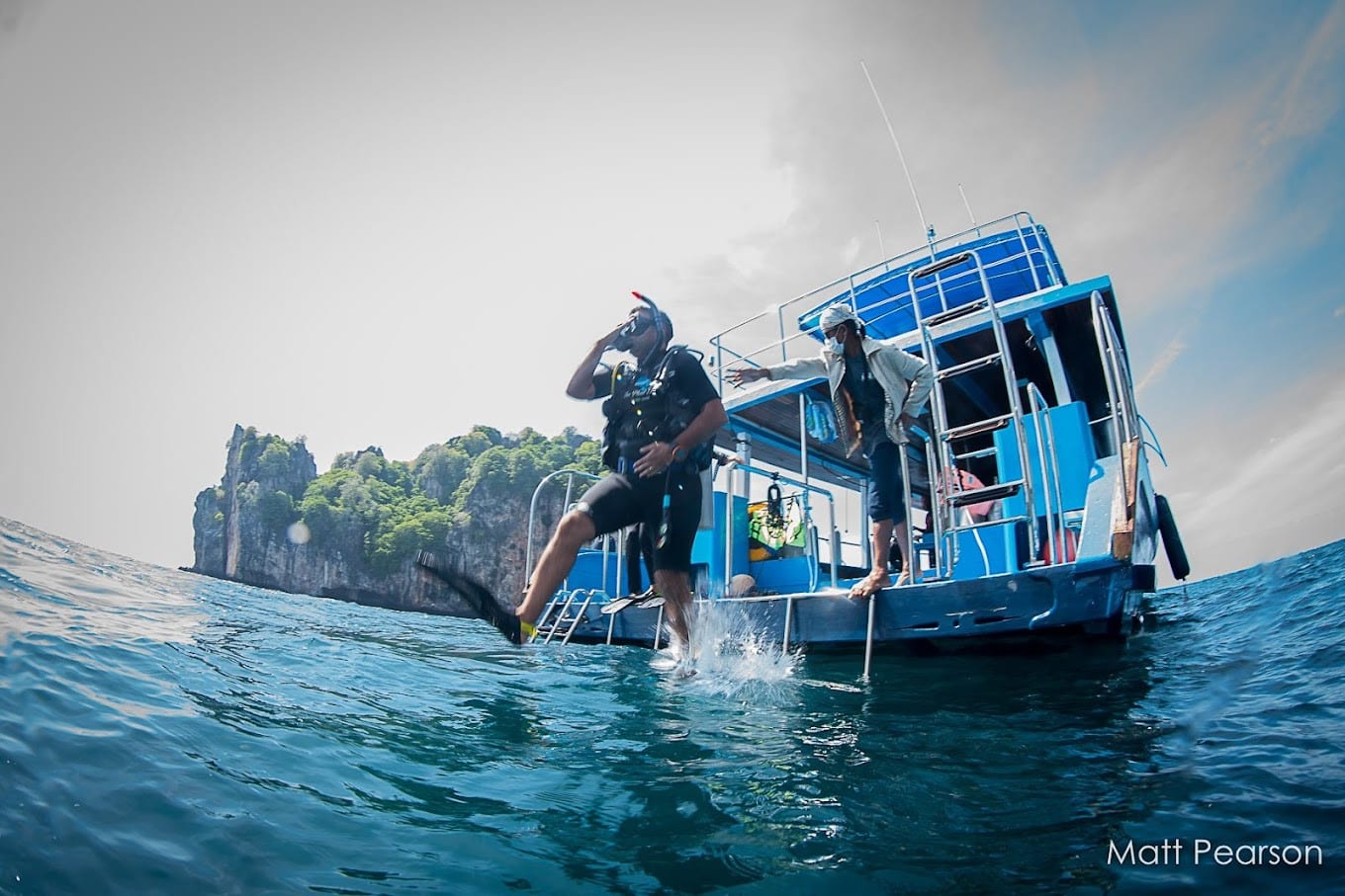 The divers troop at Blue Planet Divers