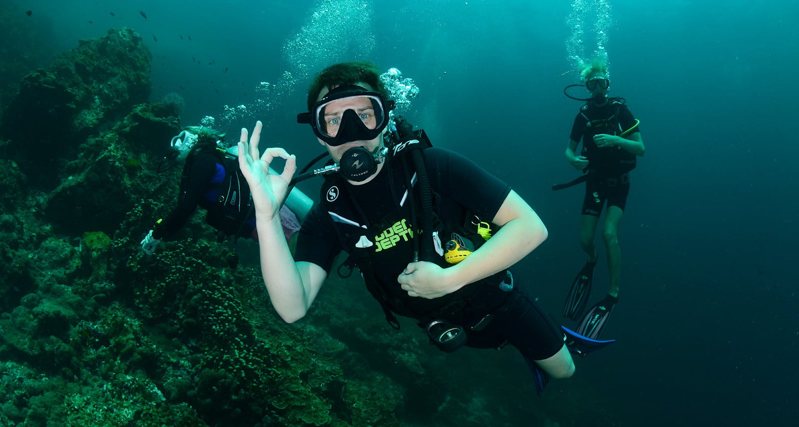 A Visitor Enjoying Good Visibility While Diving