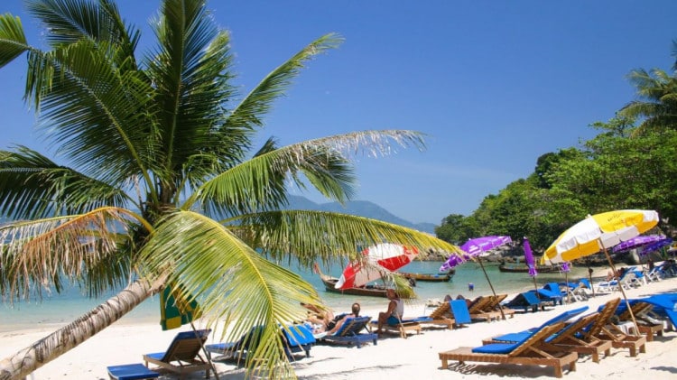 Visitors enjoying the Paradise Beach