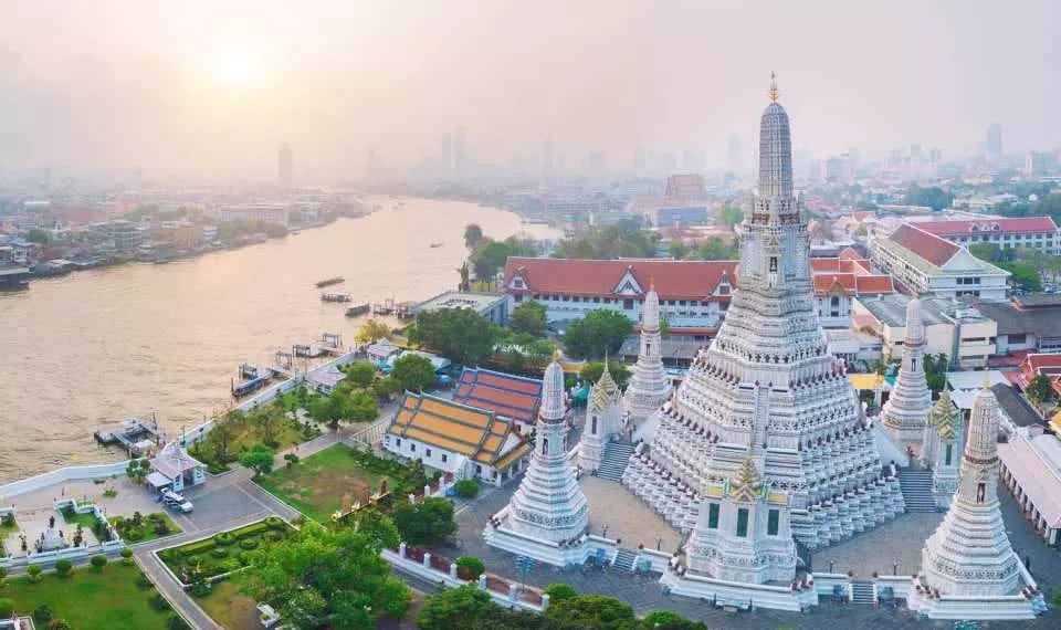 The view of Chao Phraya River from Wat Prayoon