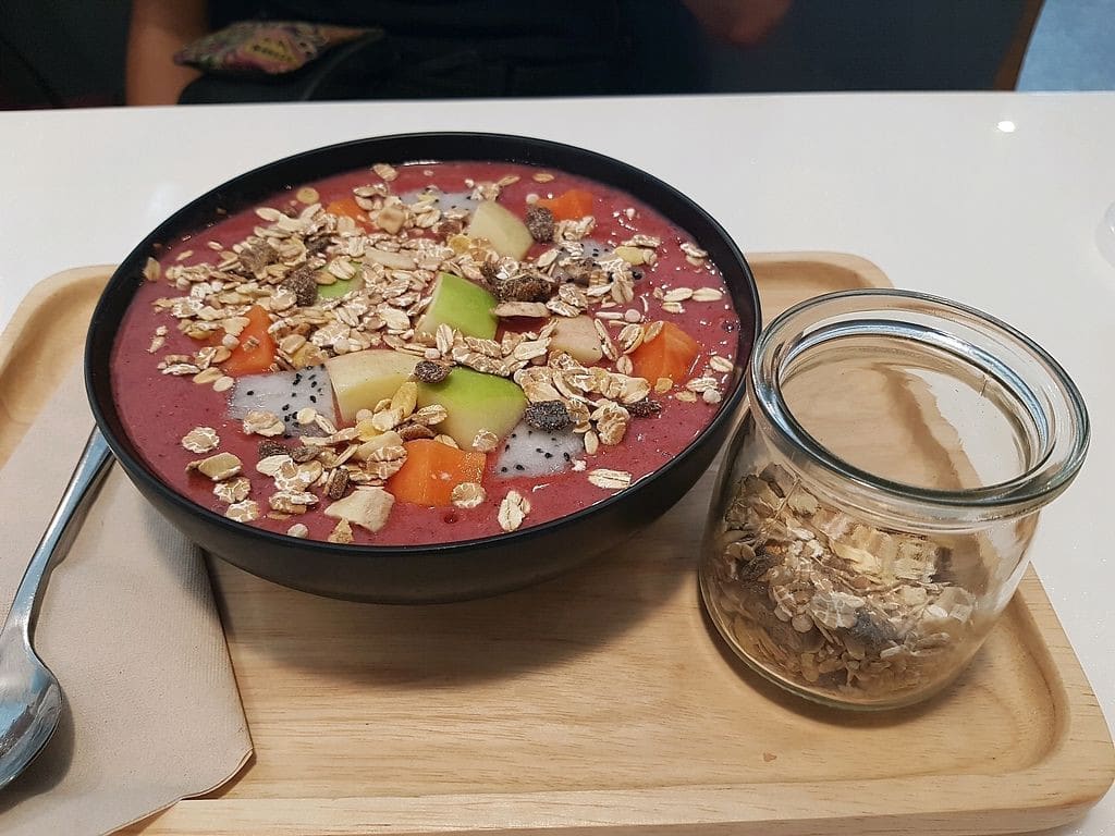 The breakfast fruit bowl at Lali’s Birdnest Cafe, Krabi