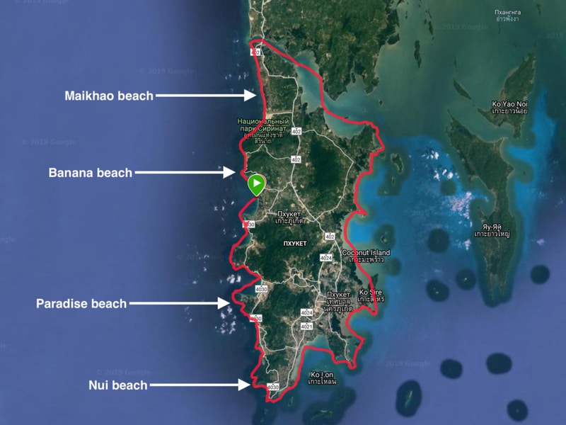 Nui Beach Map Nui Beach Map