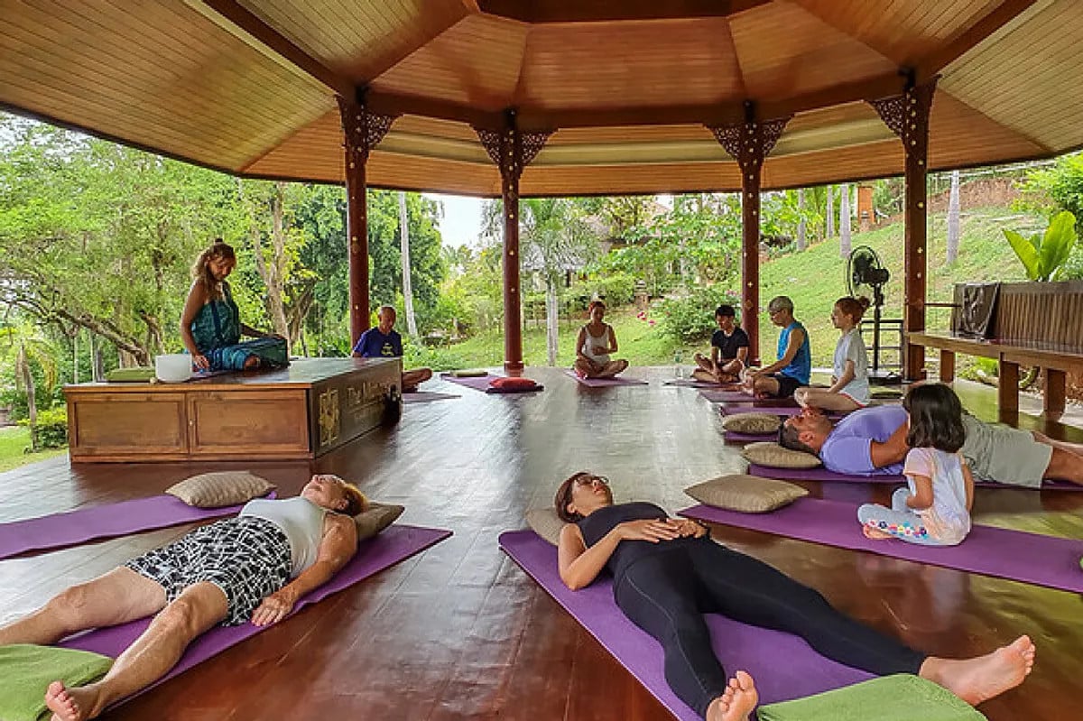 Yoga session at Mangosteen Wellness Resort