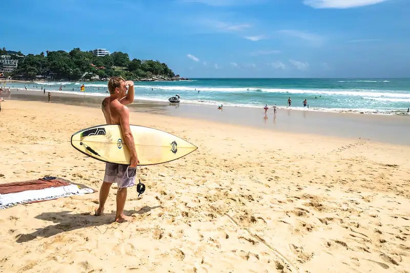 Surfing on Kalim Beach