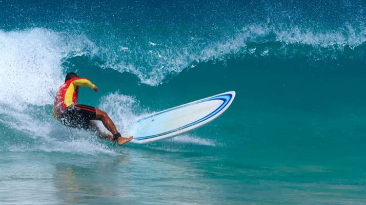 Surfing on Pansea Beach