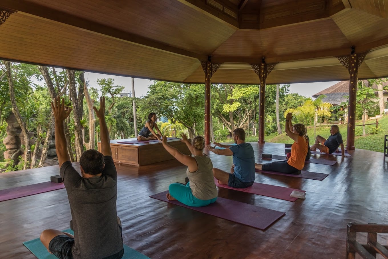 Yoga session at Mangosteen Resort Yoga in Mangosteen Resort