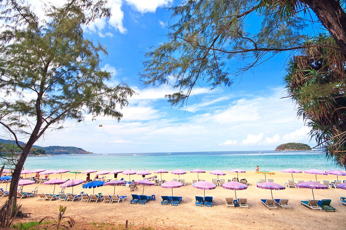 sunbathing and sun lounging in Karon beach, Phuket Karon beach, Phuket