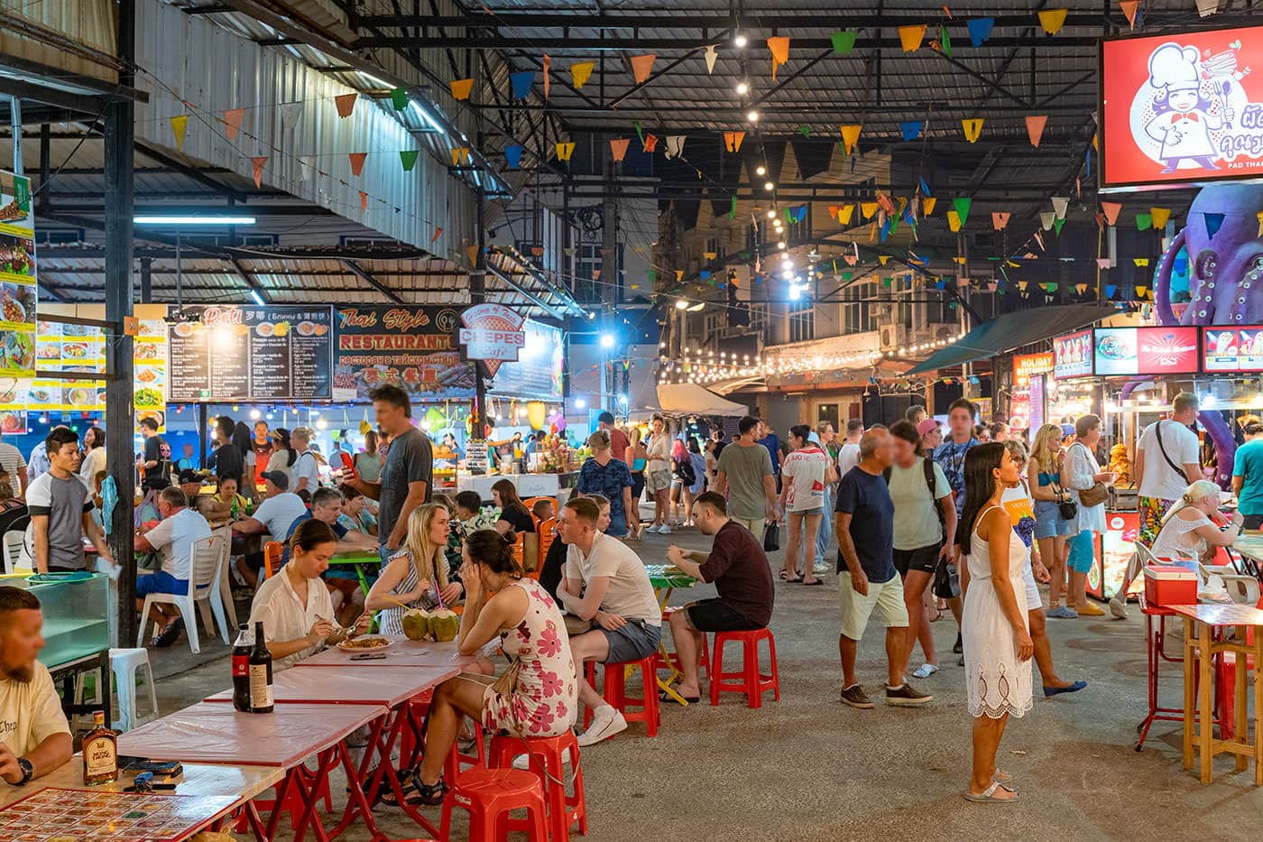 famous market in Kata Yai beach, Phuket