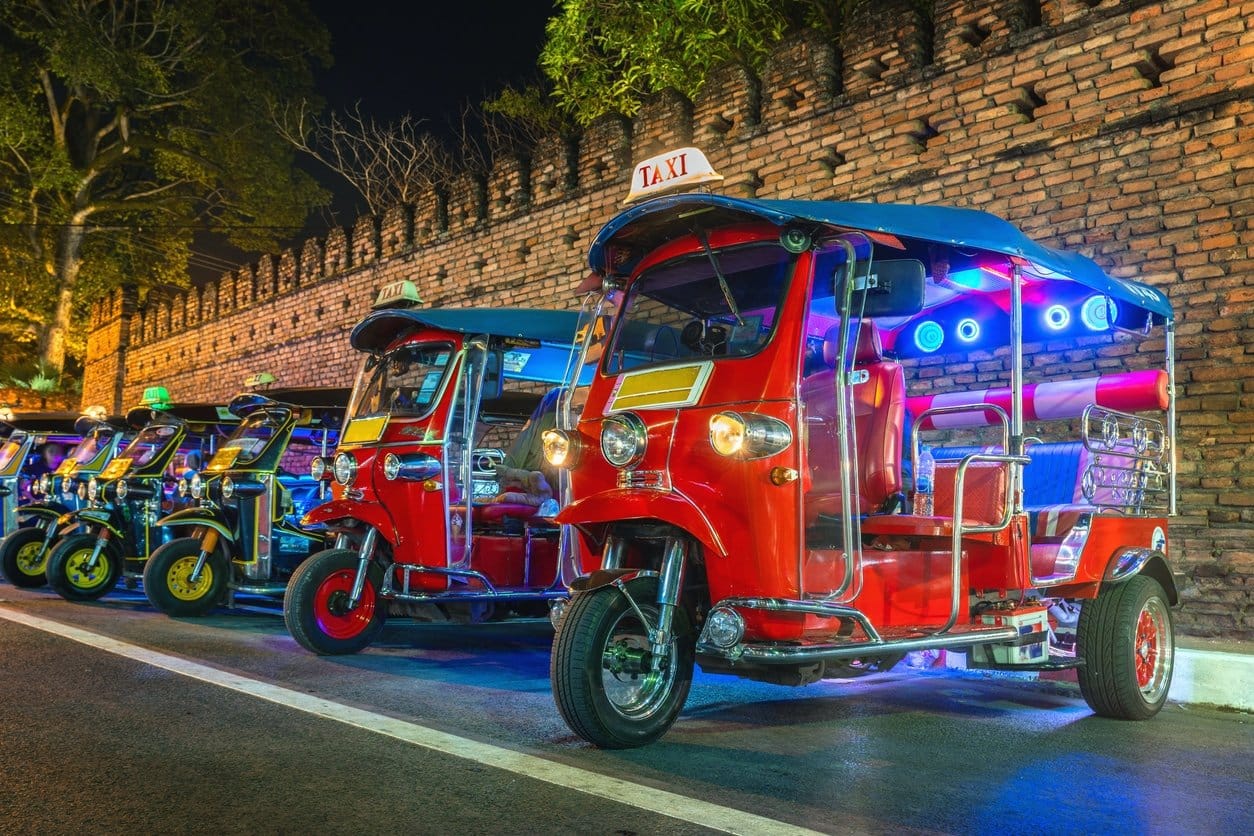 the famous tuk tuk transport in Kata beach, Phuket best transportation options in Kata beach, Phuket