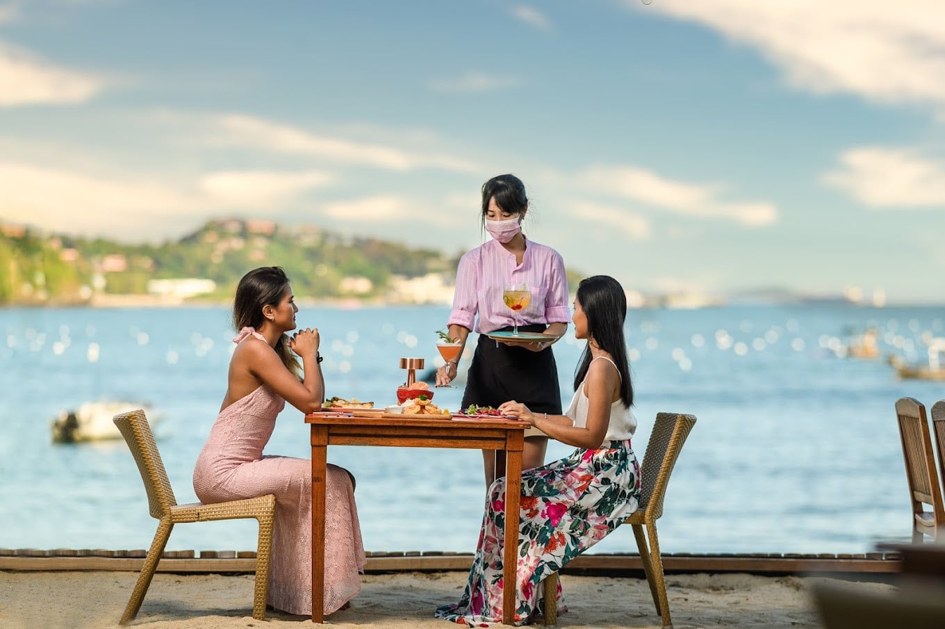 Lunch at the Flamingo Beach Front Cafe, Ao Yon Beach Flamingo Beach Front Cafe, Ao Yon Beach