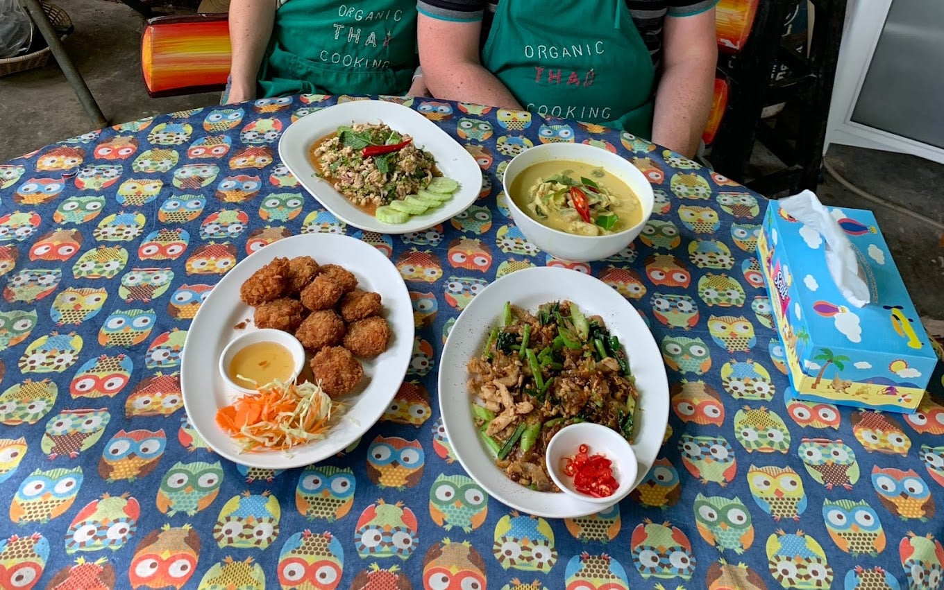 Exotic Dishes Prepared By The Students Of Organic Thai Cooking School