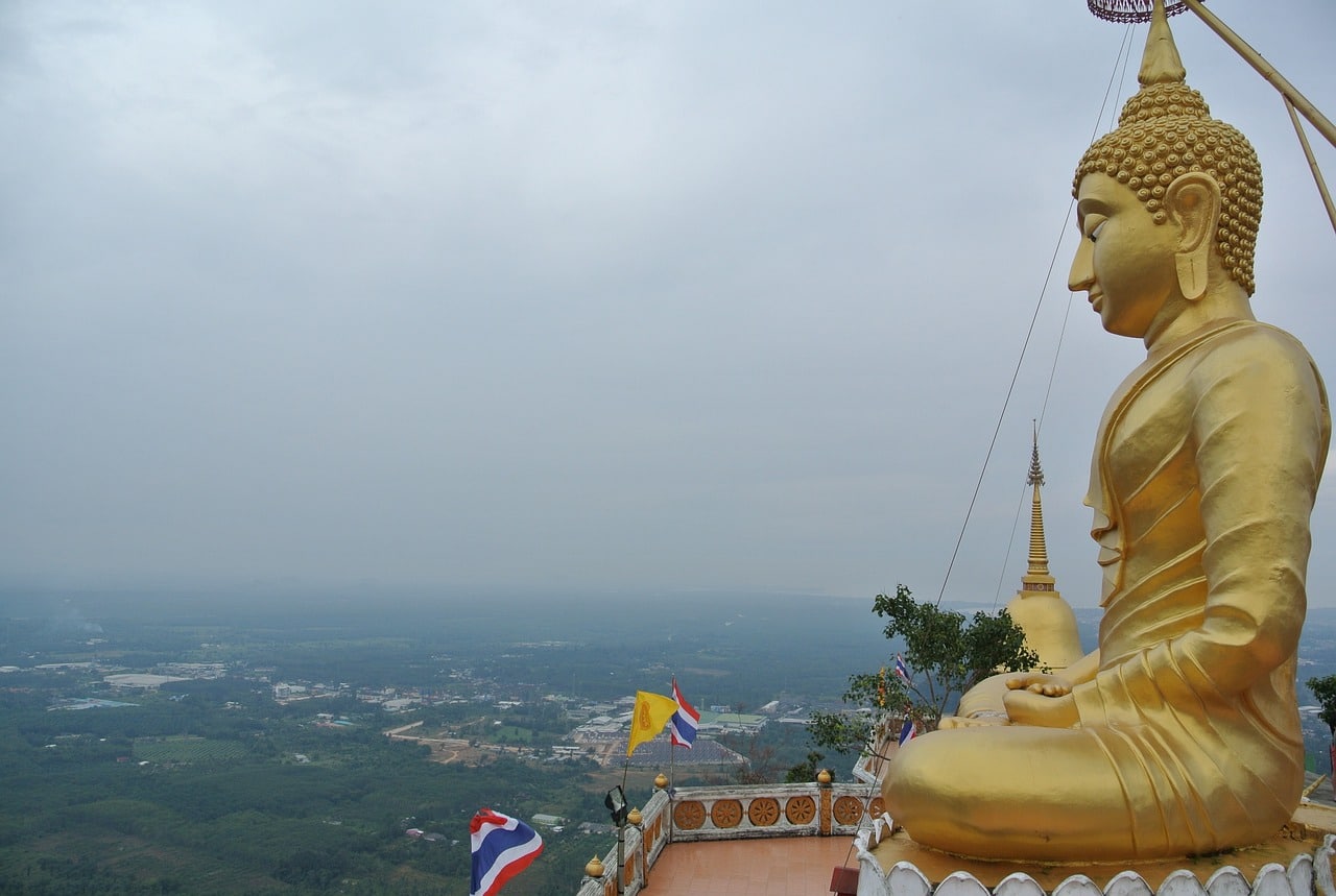 Giant Golden Buddha Statue At Krabi
