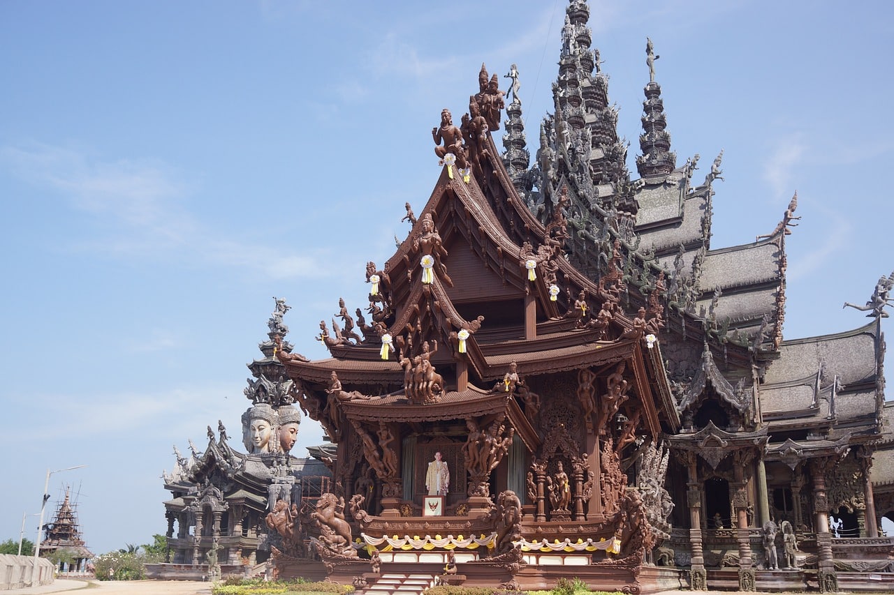 The Historic Wooden Structure Of The Sanctuary Of Truth In Pattaya